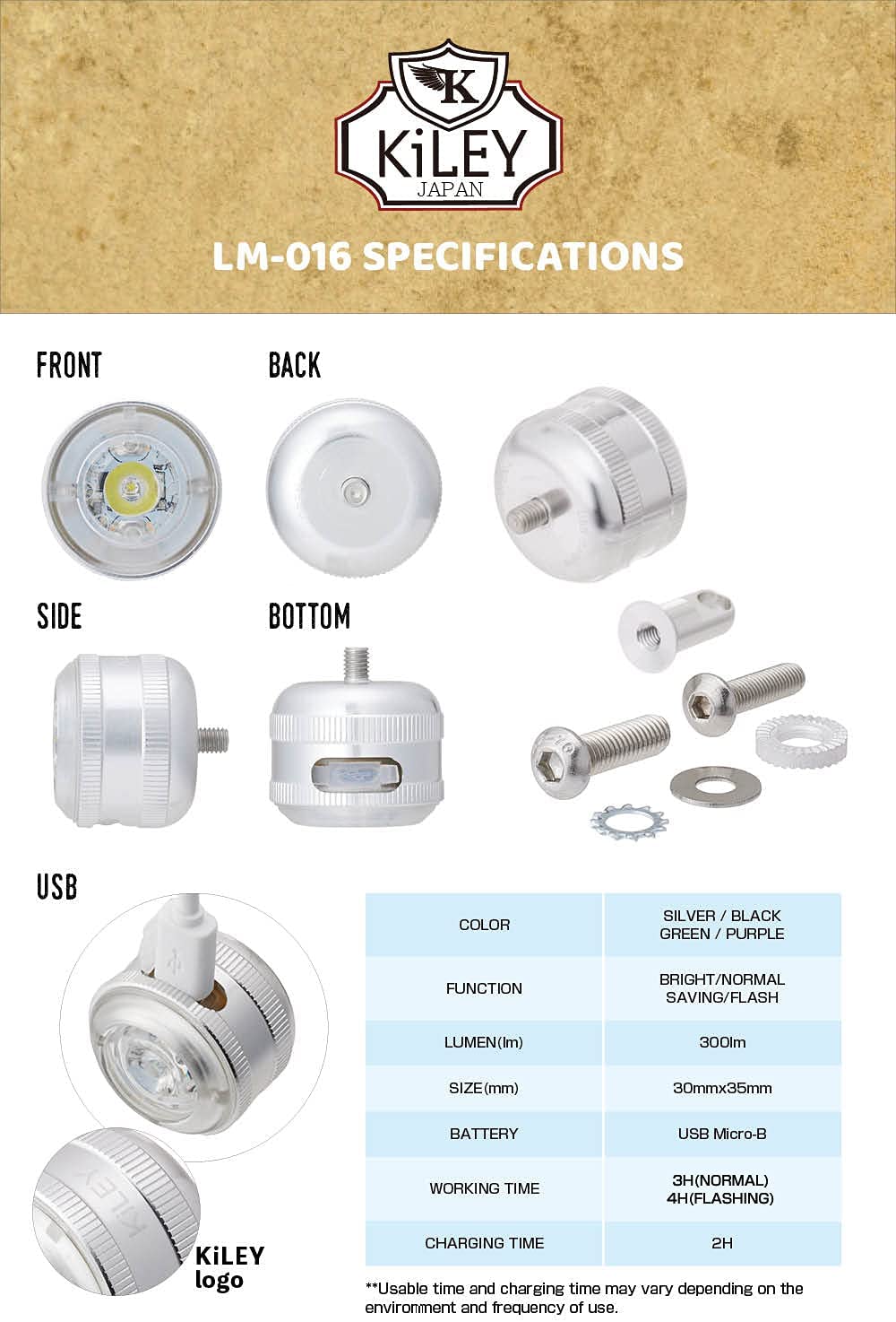 KiLEY Eyelight LM-016 Front Light - Pale Gold