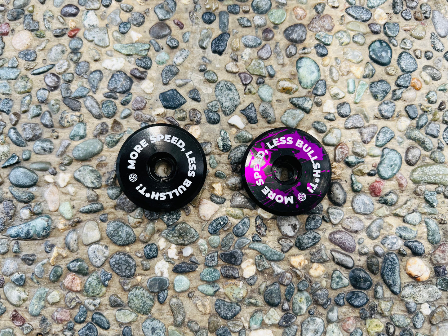 RawkCaps "More Speed, Less Bullsh*t" Top Cap - Black/Purple Splatter