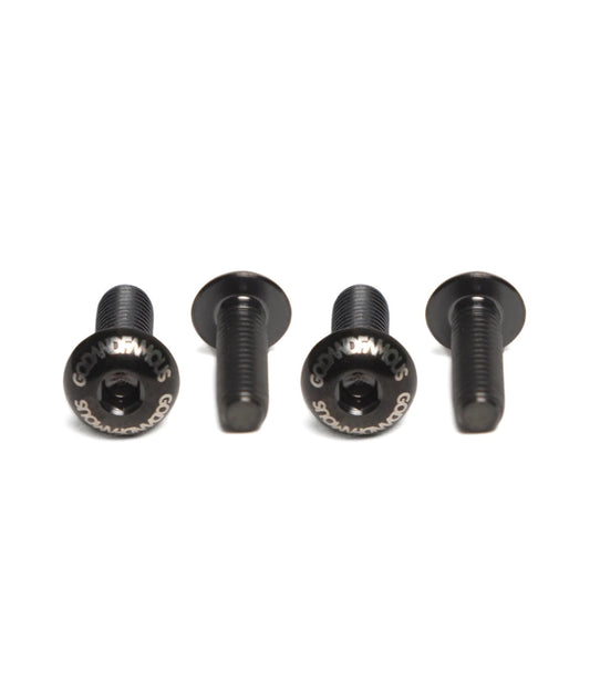 God & Famous Titanium Water Bottle Cage Bolts - Black (4-Pack)