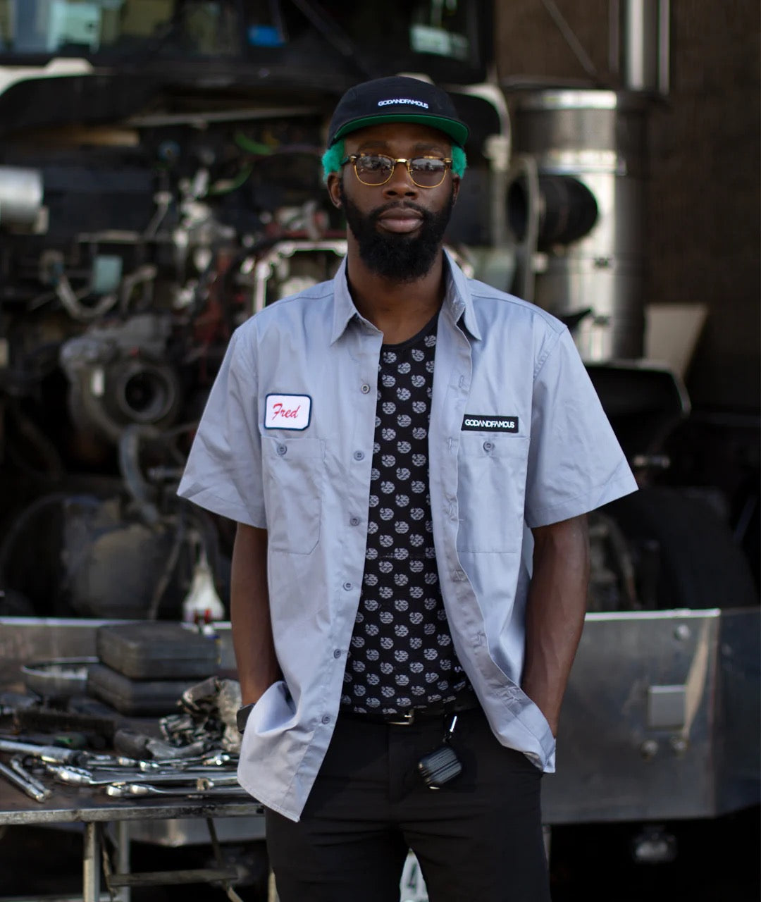 God & Famous Fred Workshirt - Janitor Gray