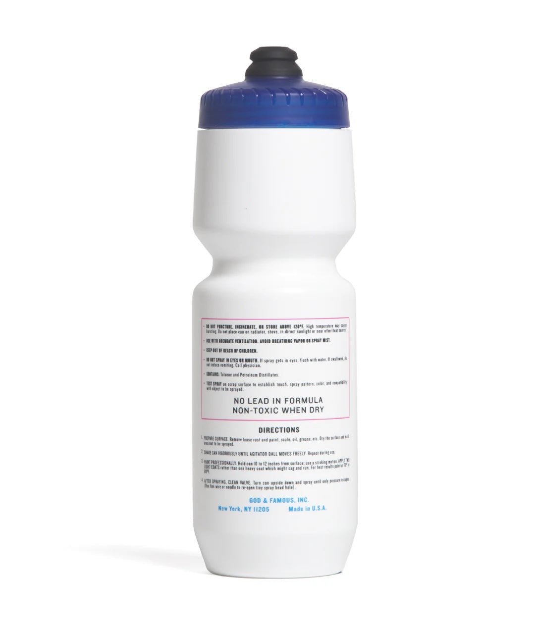 God & Famous Krymore "1807 Trauma Dump Blue" 26oz Purist Water Bottle