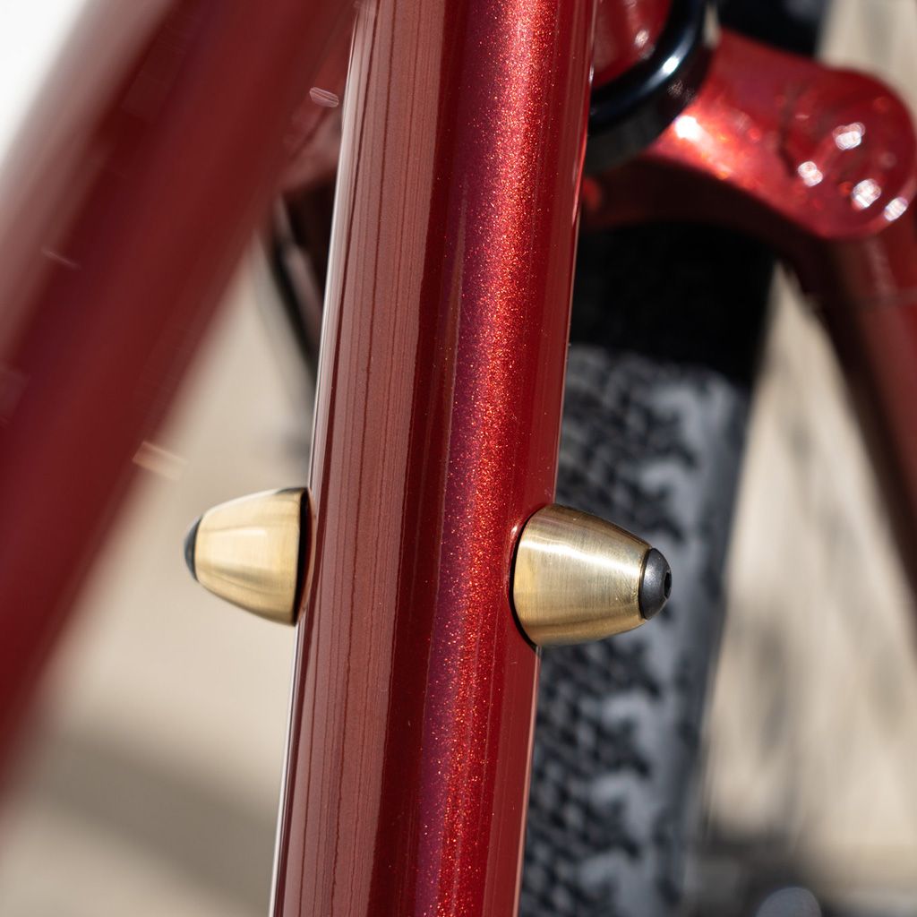 Blue Lug Downtube Shifter Boss Cover - Brass