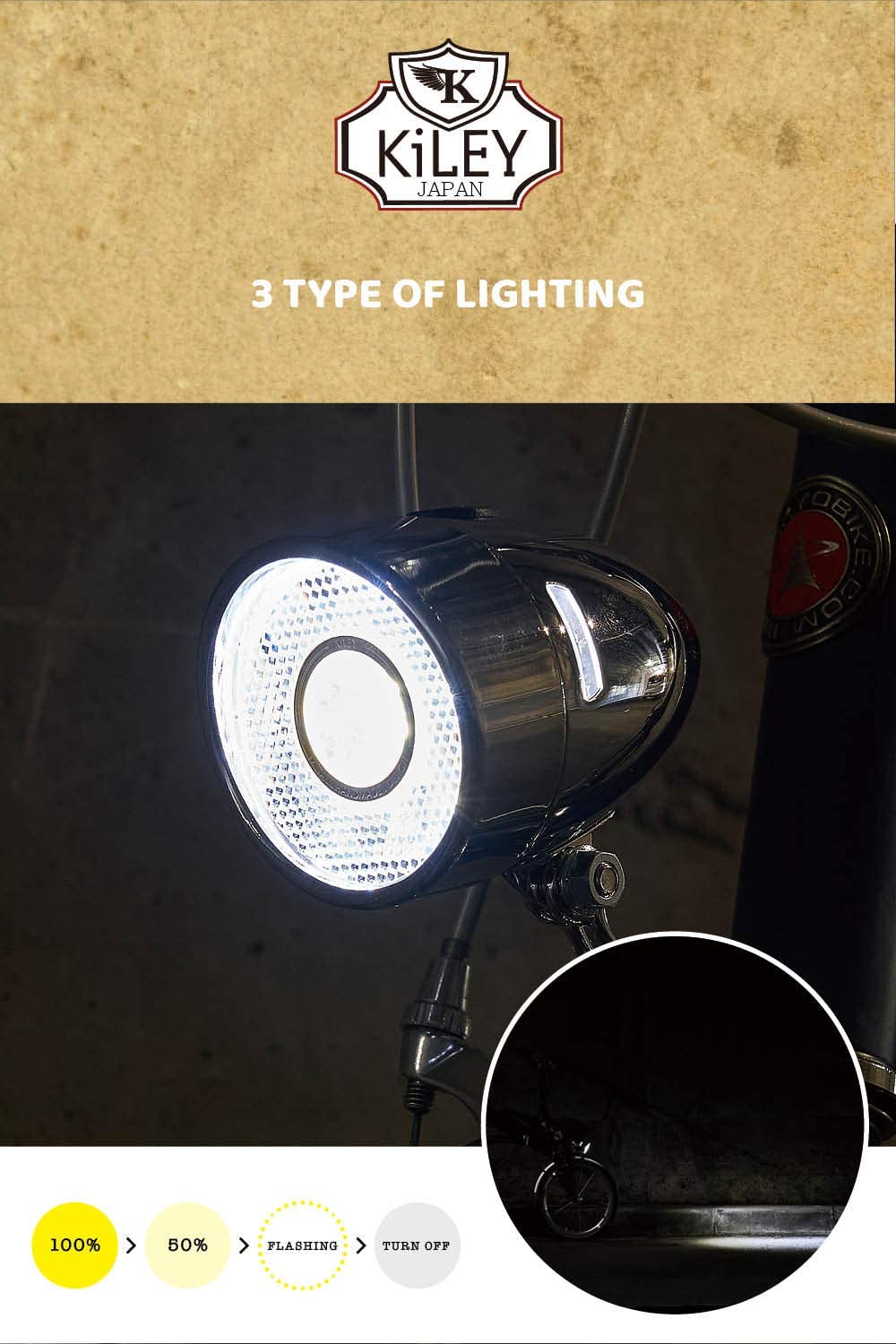 KiLEY Bullet Light LM-001 Front Light - Silver