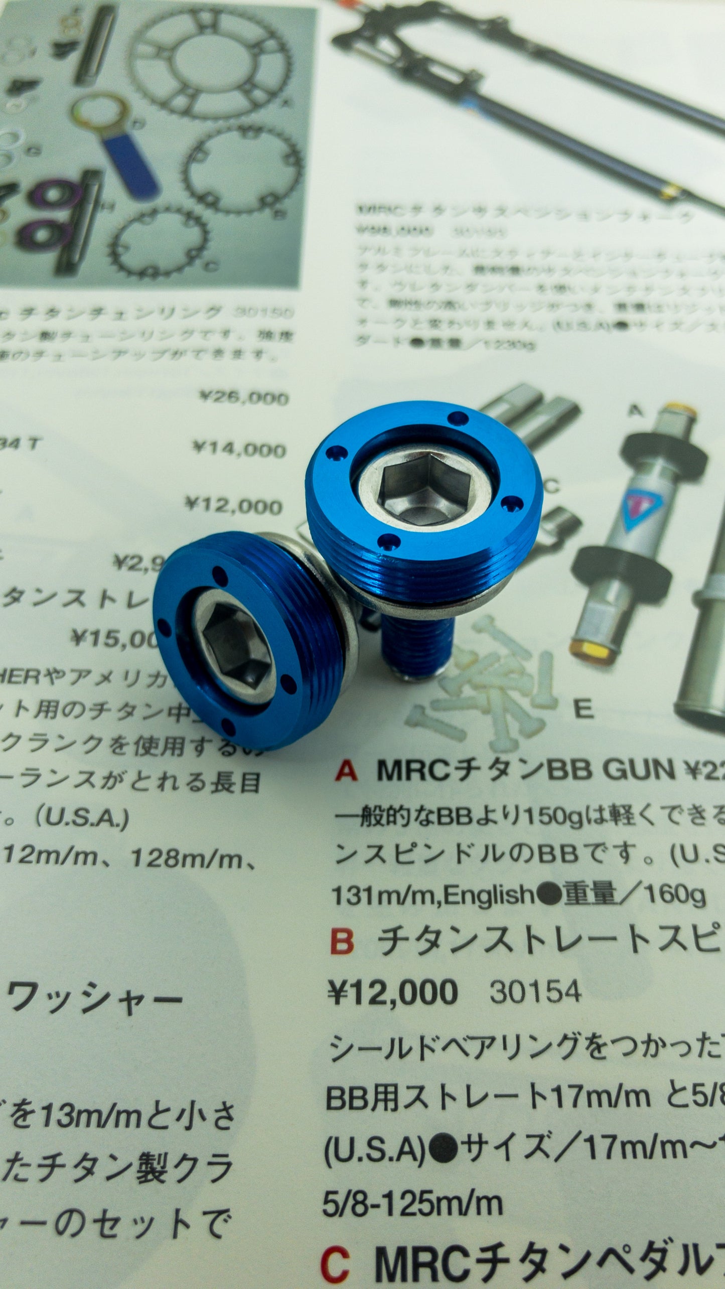 Ken Bike Crank Bolts - Blue