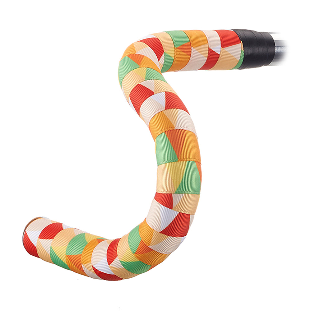 Serfas Ribbon Handlebar Tape - Triangles Yellow, Orange & Green BT-29