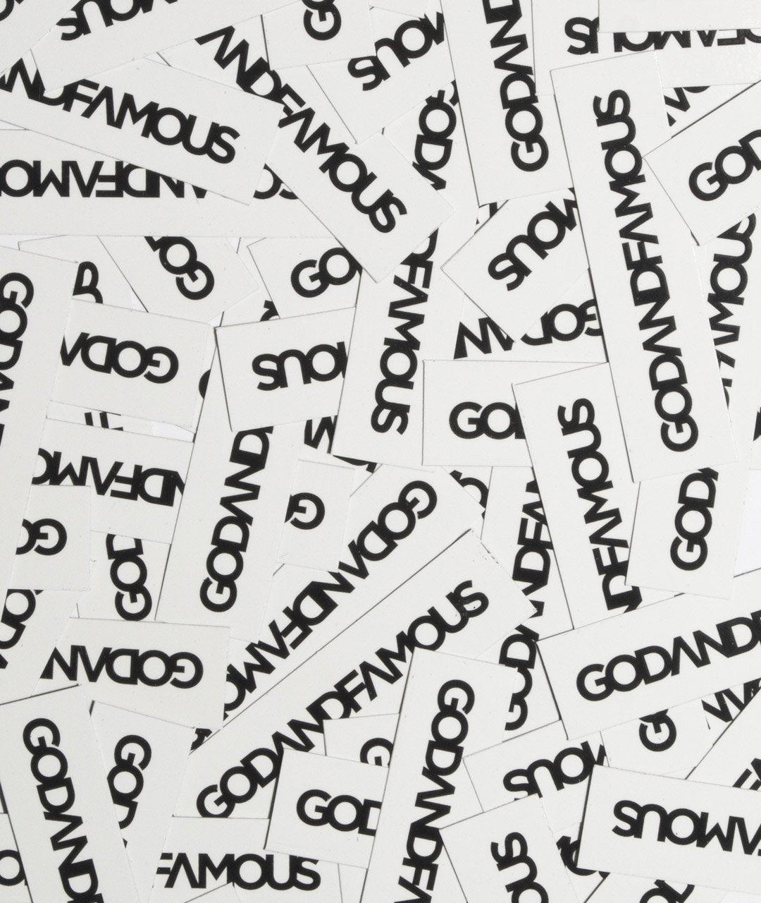 God & Famous Reverse Box Logo Sticker (3 in.)