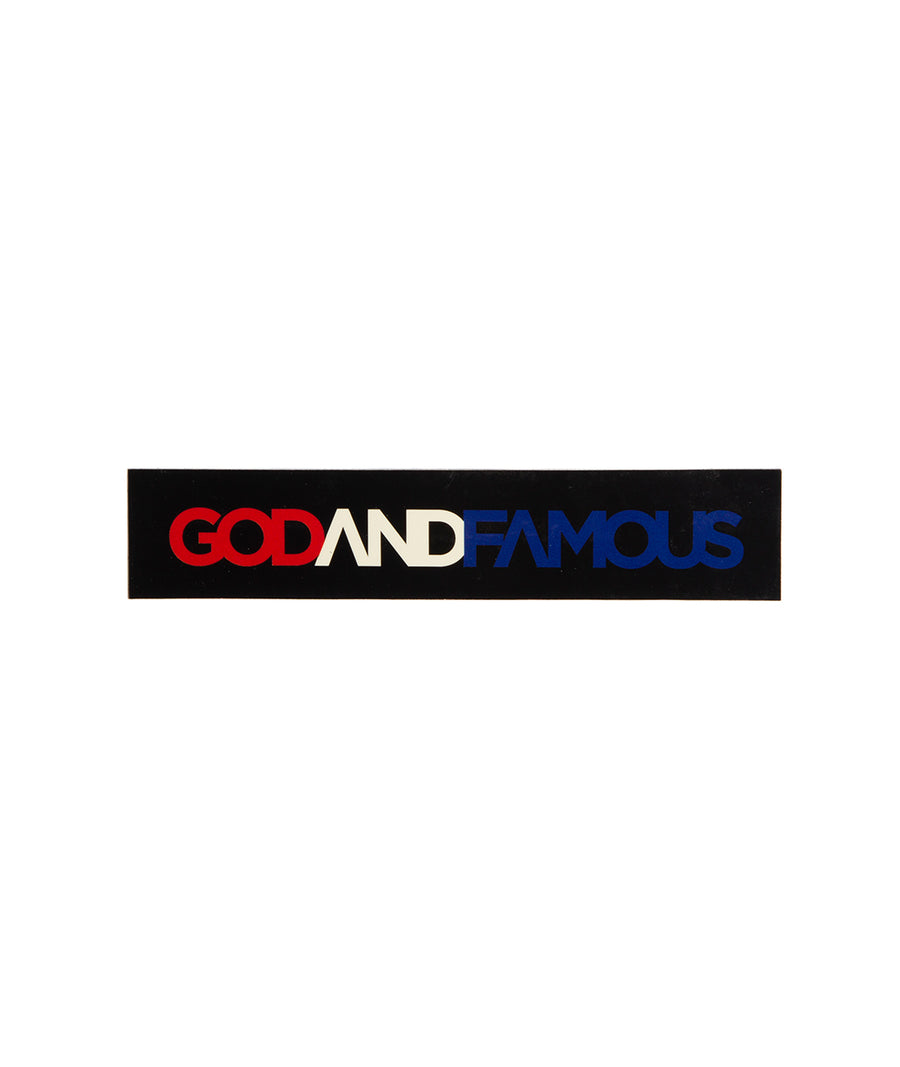God & Famous RWB Box Logo Sticker