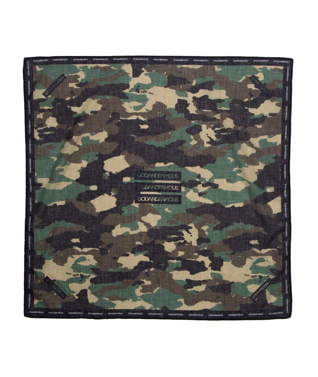 God & Famous Woodland Camo Bandana