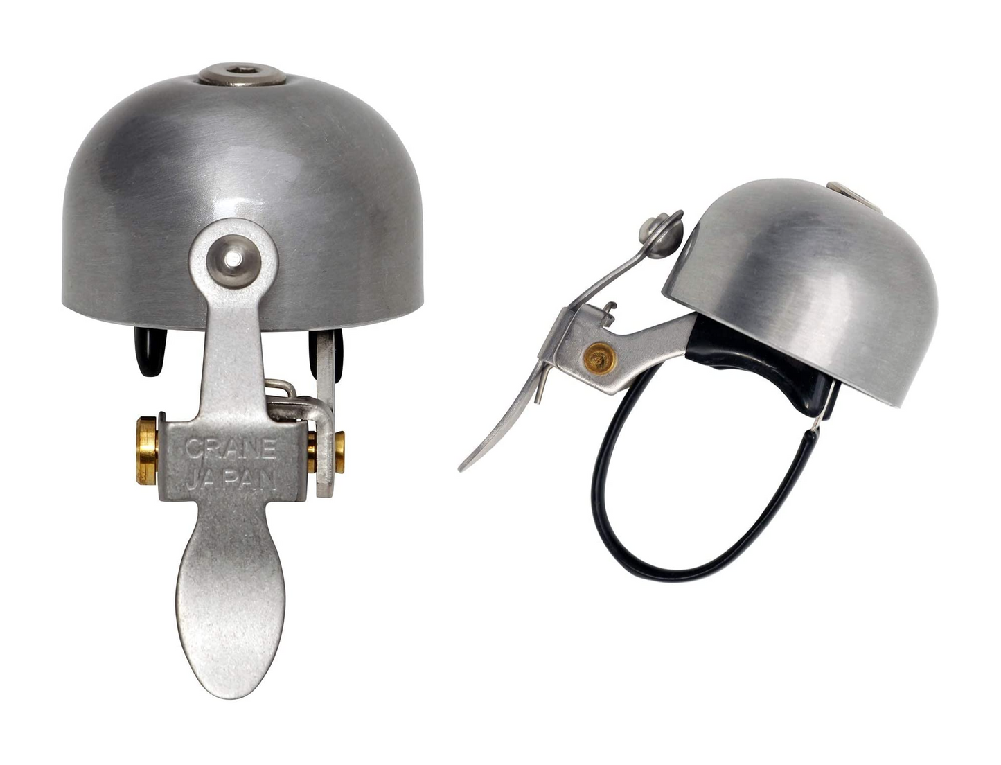 Crane Bells E-Ne Bicycle Bell - Silver (Scotch-Brite Alloy)