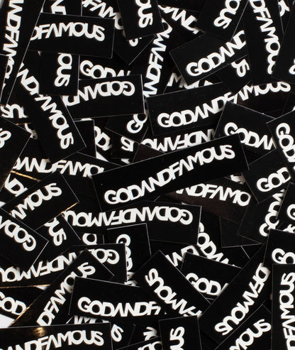 God & Famous Offset Box Logo Sticker (3 in.)