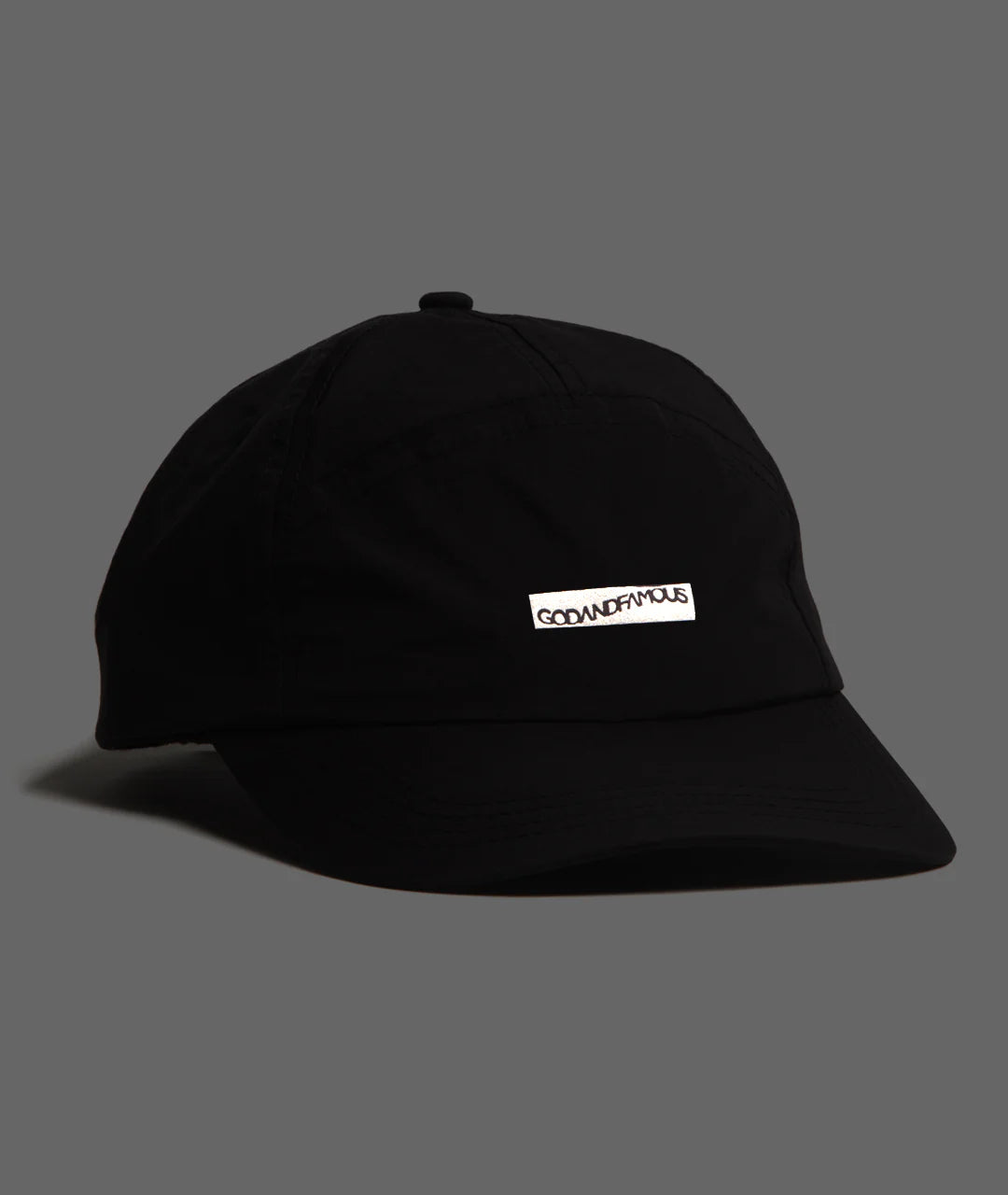 God & Famous Offset 7-Panel Hat - Black