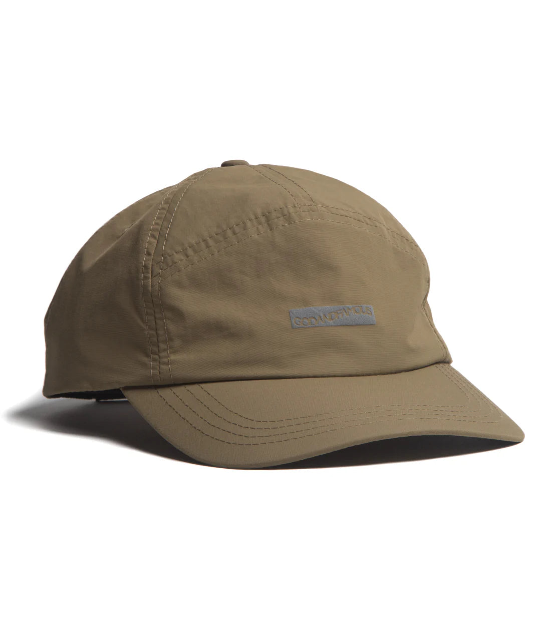 God & Famous Offset 7-Panel Hat - Dark Khaki