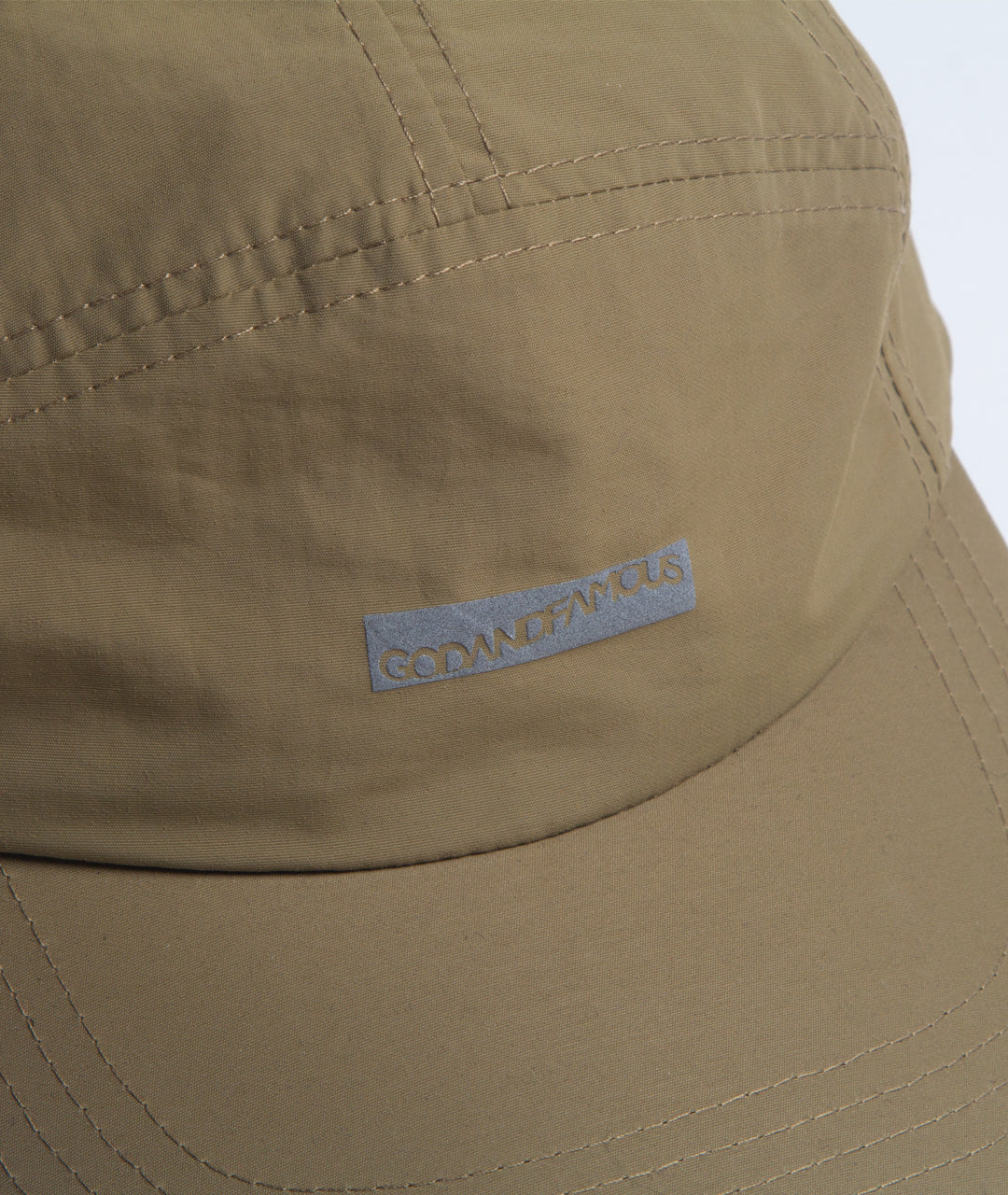 God & Famous Offset 7-Panel Hat - Dark Khaki