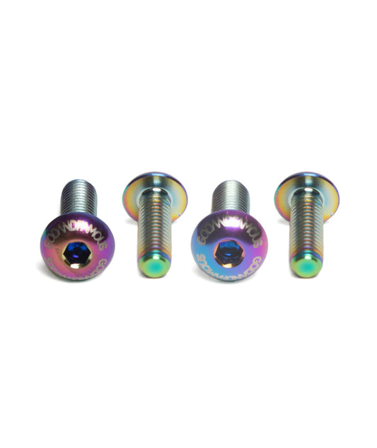 God & Famous Titanium Water Bottle Cage Bolts - Oil Slick (4-Pack)