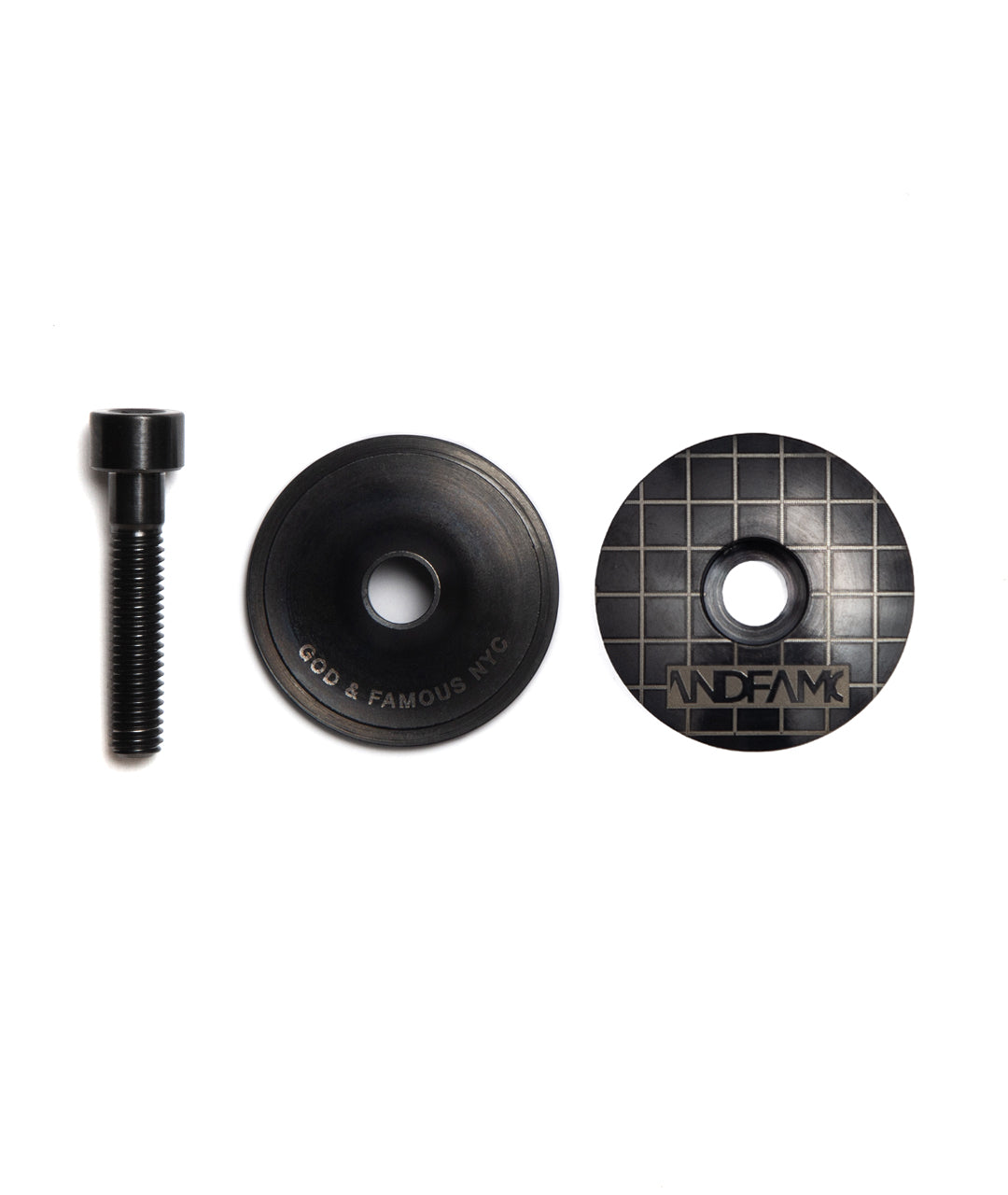 God & Famous Grid Titanium Top Cap