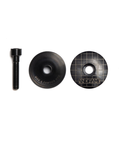 God & Famous Grid Titanium Top Cap