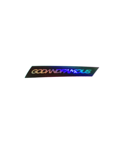 God & Famous Holographic Sticker