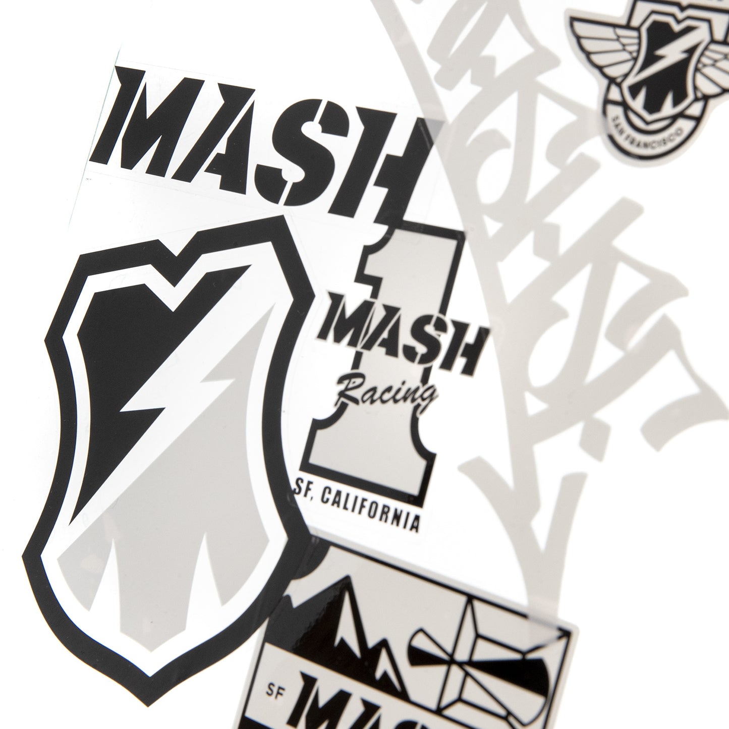 MASH Sticker Pack - Black/White on Clear