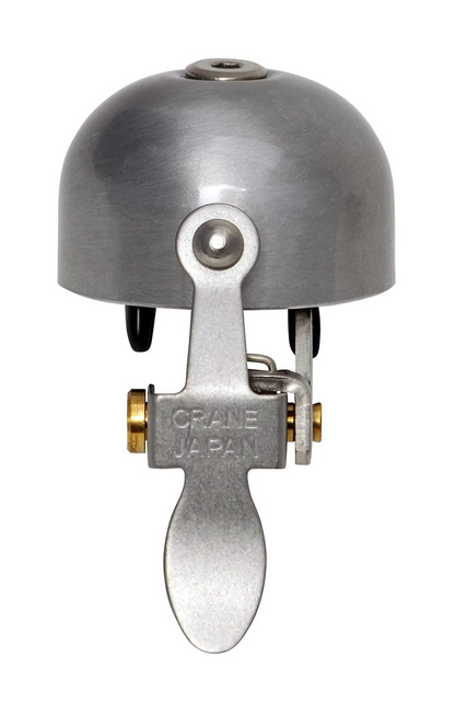 Crane Bells E-Ne Bicycle Bell - Silver (Scotch-Brite Alloy)