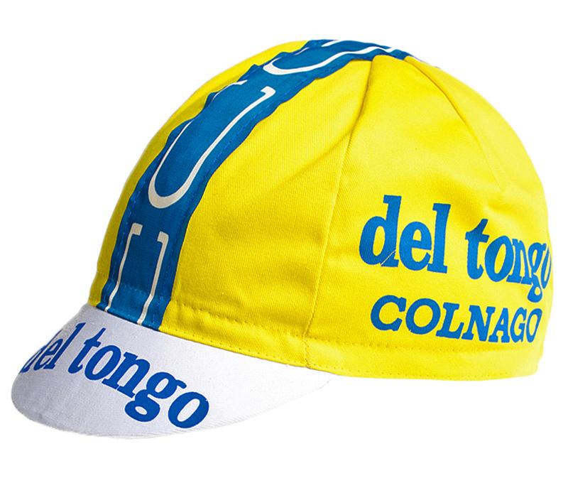 Casquette cycliste DEL TONGO MG 1991 vintage jaune cap hat berretto Casquette cycliste DEL TONGO MG 1991 vintage jaune cap hat berretto