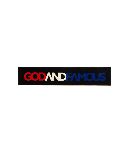 God & Famous RWB Box Logo Sticker