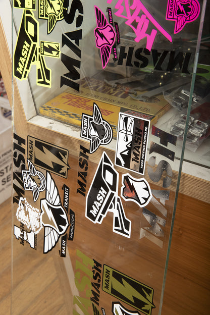 MASH Sticker Pack - Metallic Gold/Black/White on Clear