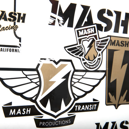 MASH Sticker Pack - Metallic Gold/Black/White on Clear