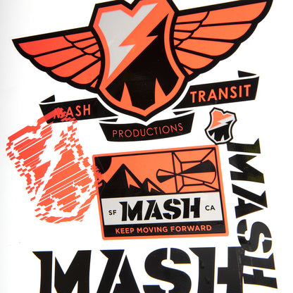 MASH Sticker Pack - Neon Orange/Black on Clear