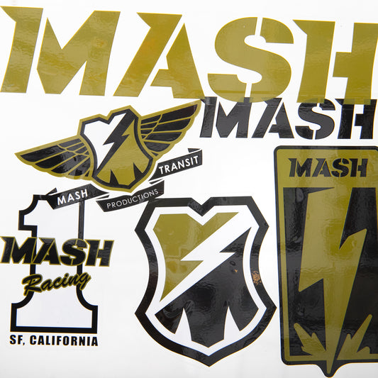 MASH Sticker Pack - Olive/Black/White on Clear